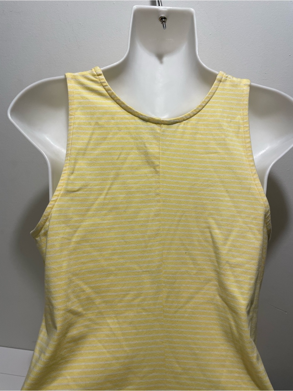 Natural Reflections Brand Size Medium Popcorn Yellow & White Striped Knit Dress - Picture 4 of 5